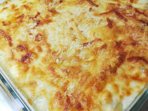 グラタンミックスで♪えびマカロニグラタン